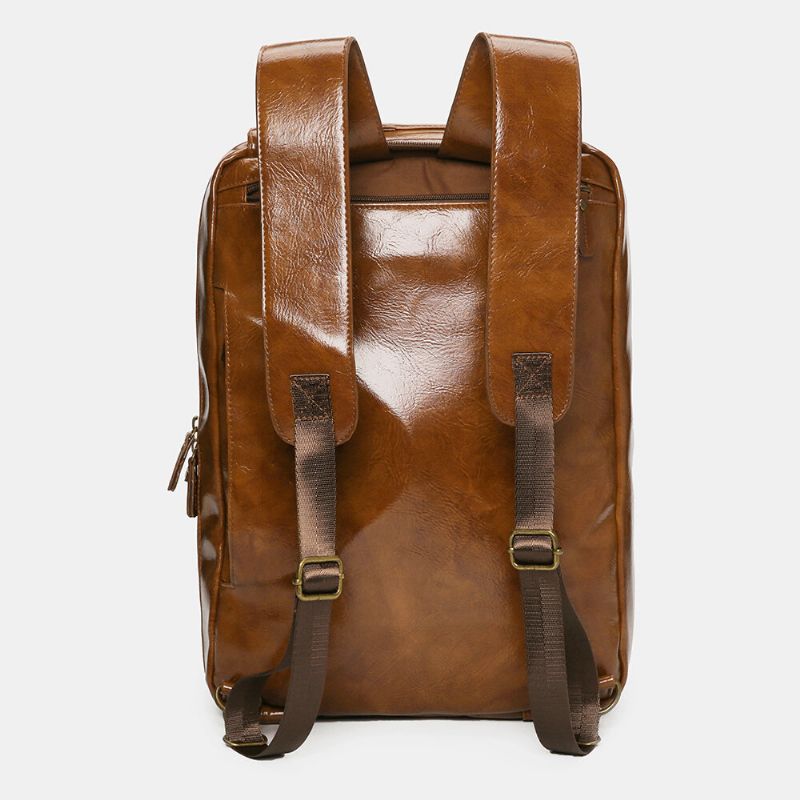 Ekphero Herren Vintage Business Multi-taschen Rucksack Große Kapazität Wasserdichte Multi-carry Aktentasche Umhängetasche