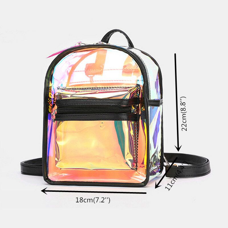 Frauen 2pcs Transparent Jelly Multi-carry-mini-rucksack Umhängetasche Handtasche