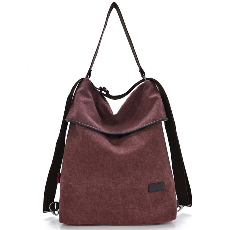 Frauen Canvas Casual Multifunktionale Mikrofaser Leder Große Kapazität Handtasche Schultertasche Rucksack