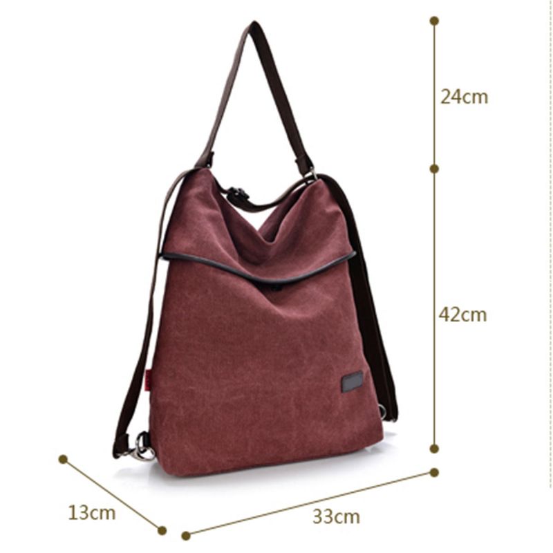 Frauen Canvas Casual Multifunktionale Mikrofaser Leder Große Kapazität Handtasche Schultertasche Rucksack