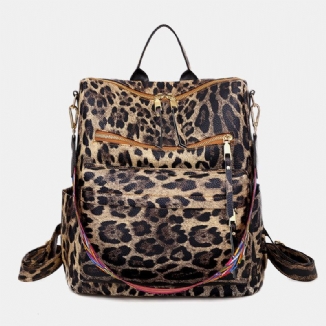 Frauen-kunstleder-leopard-und Blumen-muster-art-und Weisebeiläufiger Rucksack