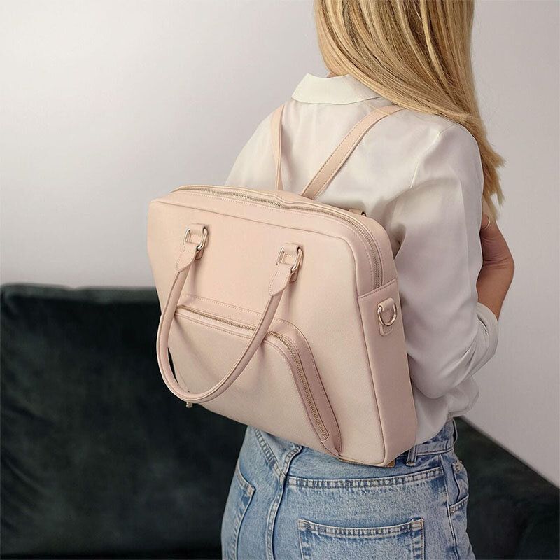 Frauen Multi-carry Multifunktionsrucksack Mode Lässig Große Kapazität 14 Zoll Laptoptasche Umhängetasche Umhängetasche Handtasche