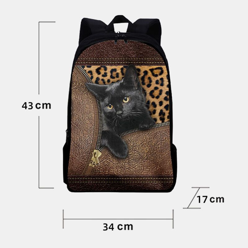 Frauen Oxford-stoff-katze Die Große Kapazitäts-schultaschen-rucksack Druckt