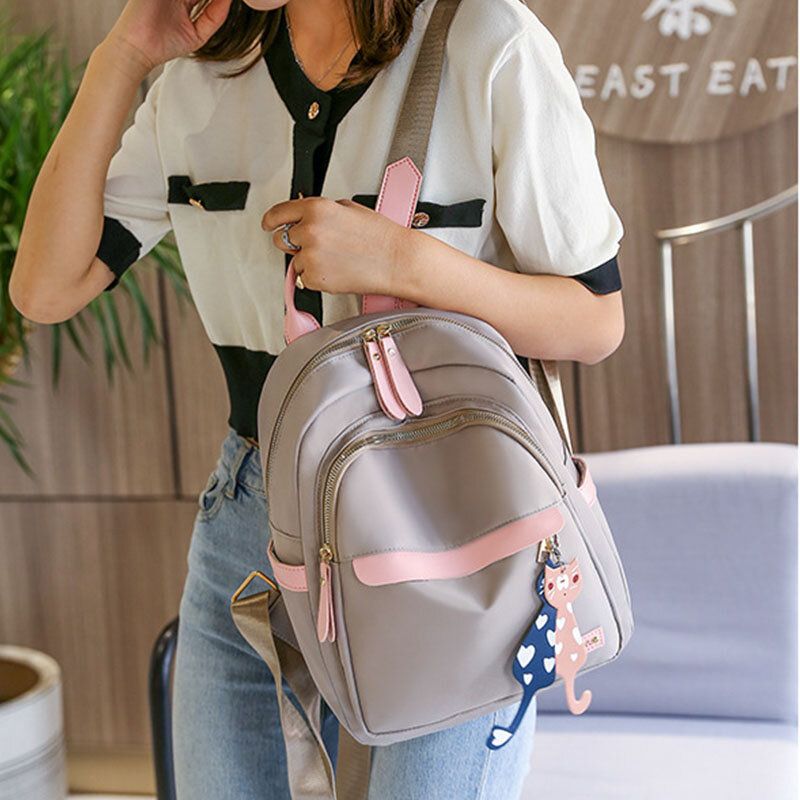 Frauen Oxford Wasserdicht Cartoon Multi-carry Patchwork Casual Rucksack