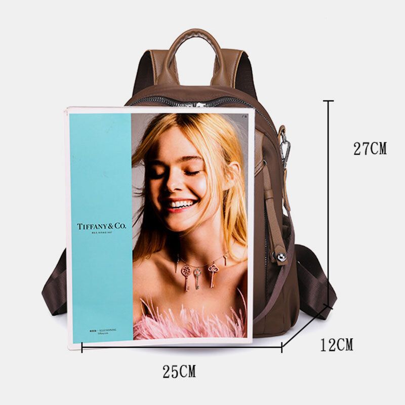 Frauen Pu-leder Color Blocking Große Kapazität Anti-diebstahl-rucksack Student Bag Reisetasche