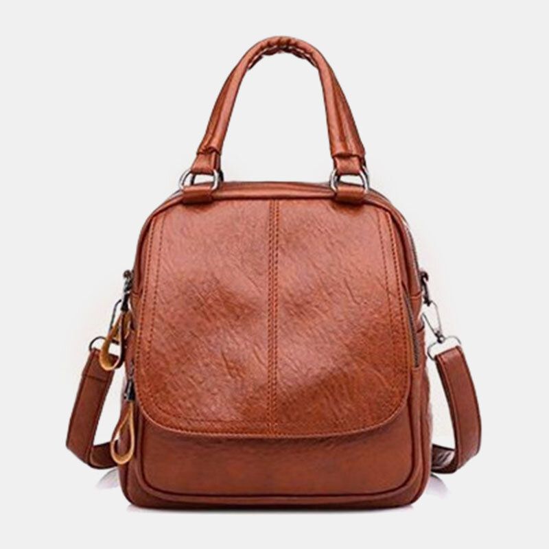 Frauen Pu-leder Multi-carry Vintage Wasserdichte Umhängetasche Umhängetasche Rucksack