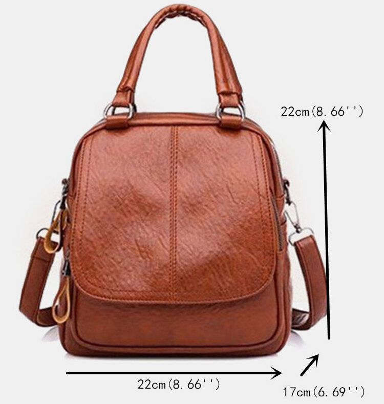 Frauen Pu-leder Multi-carry Vintage Wasserdichte Umhängetasche Umhängetasche Rucksack