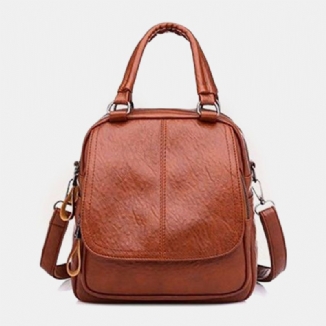 Frauen Pu-leder Multi-carry Vintage Wasserdichte Umhängetasche Umhängetasche Rucksack