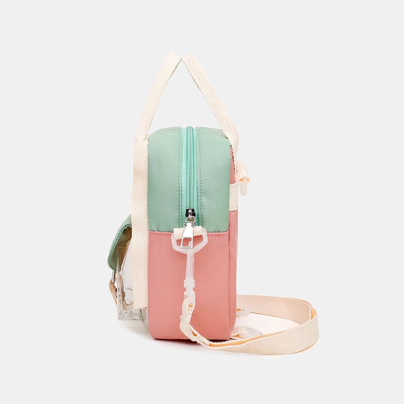 Frauen Transparenter Patchwork Wasserdichter Rucksack Schultasche