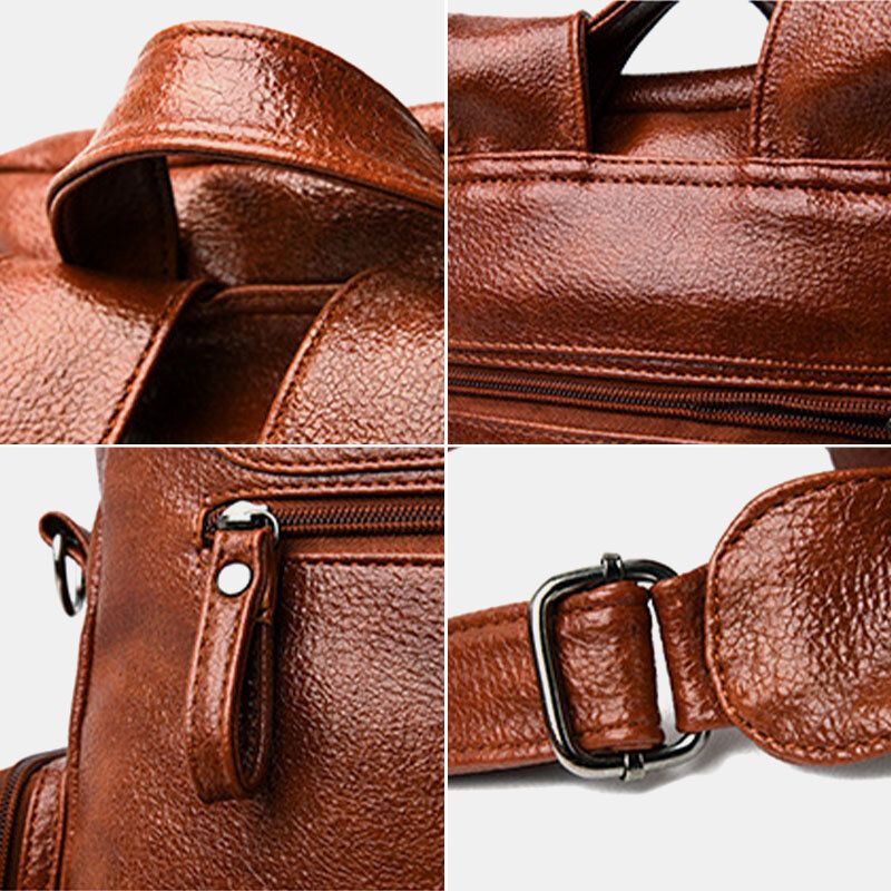 Frauen Vintage Multi-pockets Tragbarer Atmungsaktiver Rucksack Exquisites Hardware-dekor Abnehmbarer Schultergurt Umhängetasche