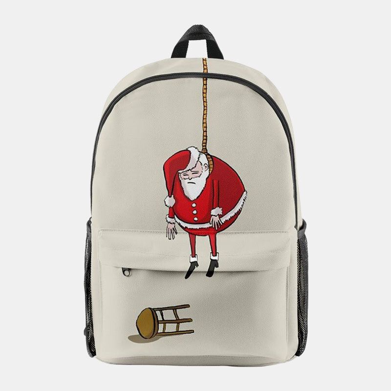 Frauen Weihnachten Festlicher Dreidimensionaler Elch Weihnachtsmann Druck Casual Universal Schultasche Rucksack