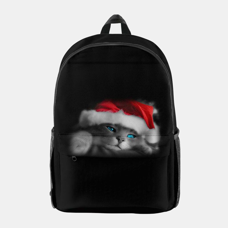 Frauen Weihnachten Festlicher Dreidimensionaler Elch Weihnachtsmann Druck Casual Universal Schultasche Rucksack