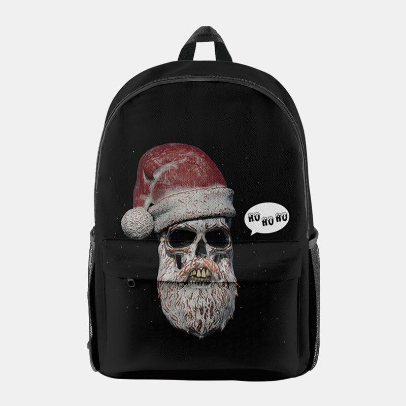 Frauen Weihnachten Festlicher Dreidimensionaler Elch Weihnachtsmann Druck Casual Universal Schultasche Rucksack