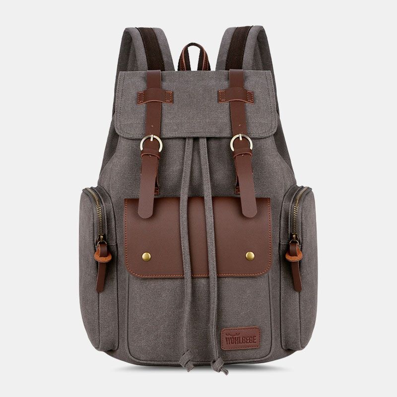 Herren Canvas Große Kapazität Multi-taschen Rucksack Vintage 15.6 Zoll Laptoptasche Reisetasche