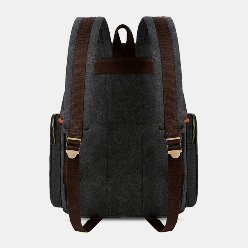 Herren Canvas Große Kapazität Multi-taschen Rucksack Vintage 15.6 Zoll Laptoptasche Reisetasche