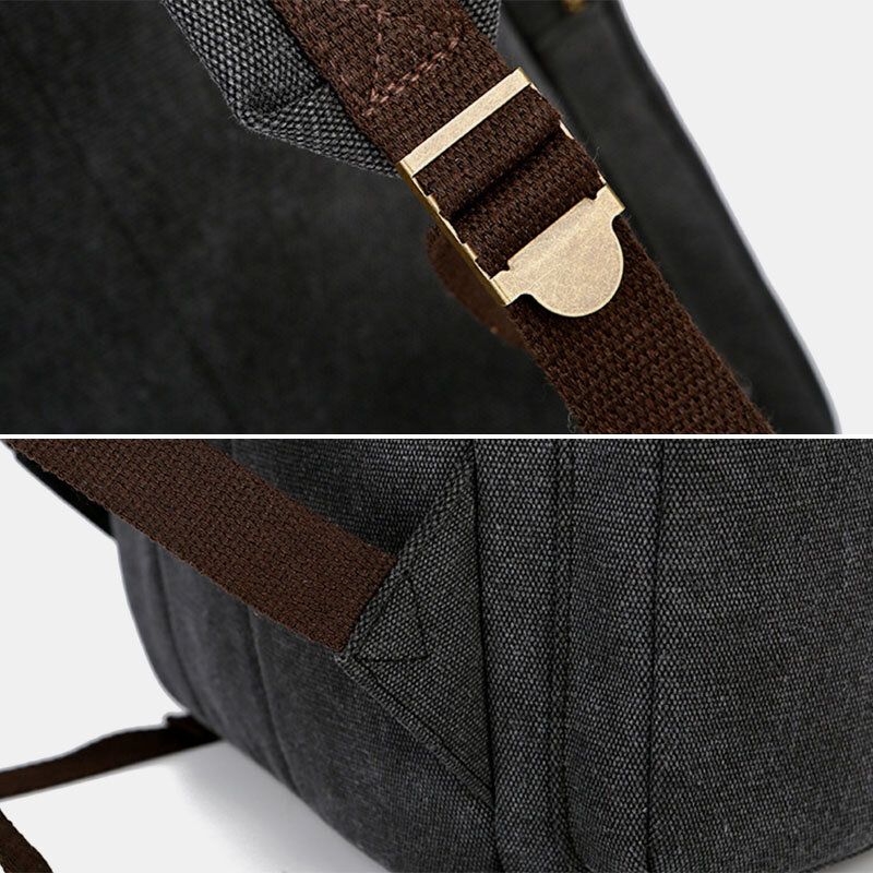 Herren Canvas Große Kapazität Multi-taschen Rucksack Vintage 15.6 Zoll Laptoptasche Reisetasche