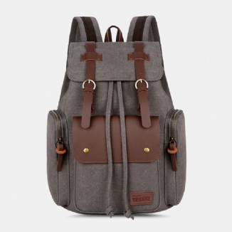 Herren Canvas Große Kapazität Multi-taschen Rucksack Vintage 15.6 Zoll Laptoptasche Reisetasche