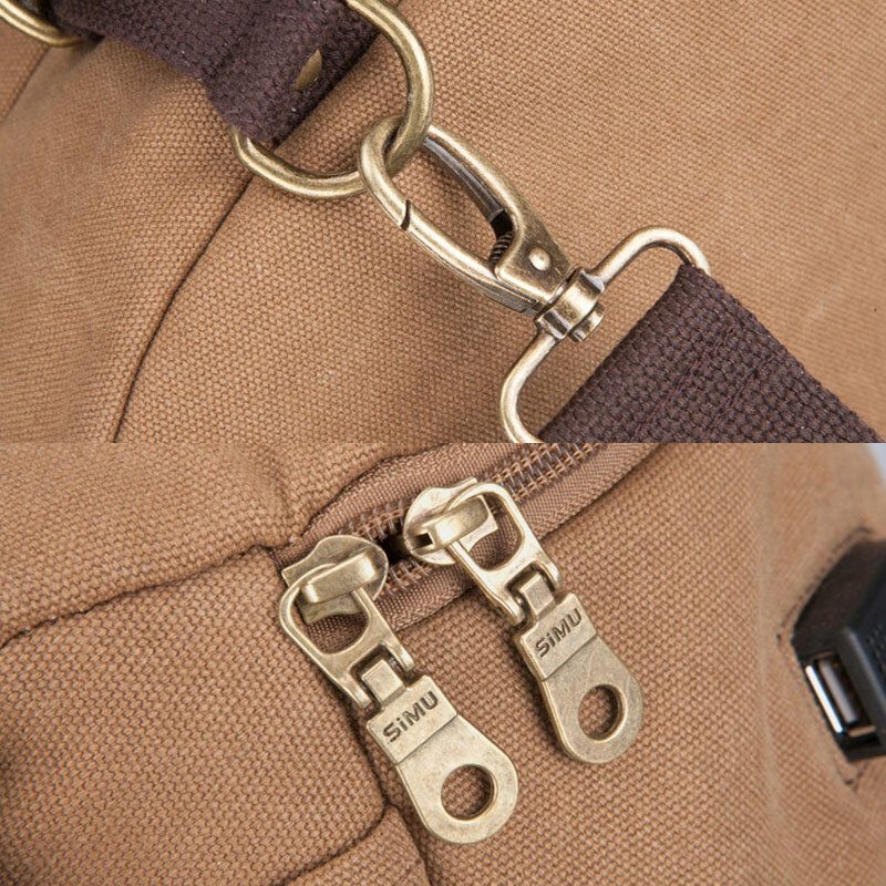 Herren Canvas Reiserucksack Multifunktions Mit Usb-ladefunktion Handtasche Umhängetasche Umhängetasche