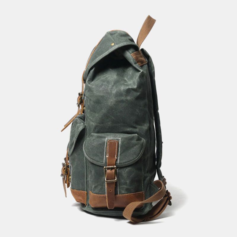 Herren Canvas Retro Reise Outdoor Wandern Rucksack Mit Großem Fassungsvermögen Und Mehreren Taschen