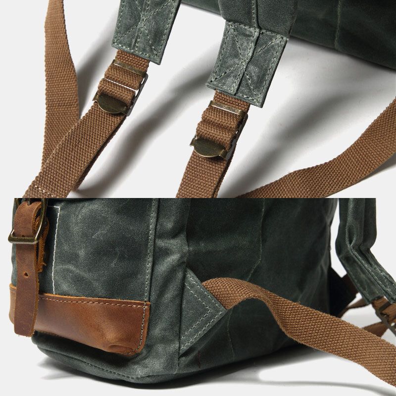 Herren Canvas Retro Reise Outdoor Wandern Rucksack Mit Großem Fassungsvermögen Und Mehreren Taschen