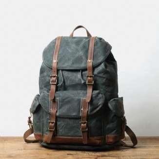 Herren Canvas Retro Reise Outdoor Wandern Rucksack Mit Großem Fassungsvermögen Und Mehreren Taschen