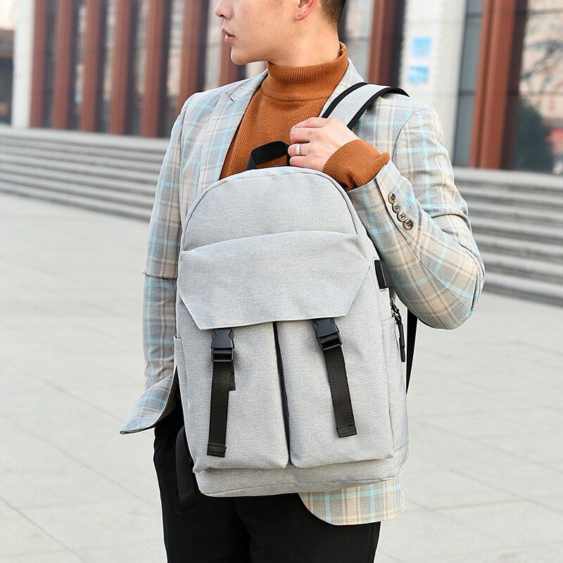 Herren Casual Wild 15.6 Zoll Laptoptasche Mit Großer Kapazität Usb-aufladung Wasserdichter Schultaschenrucksack