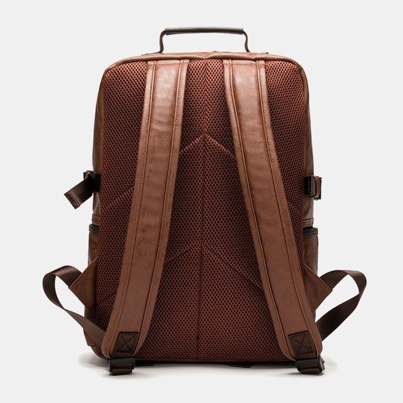 Herren Kunstleder Große Kapazität 16 Zoll Laptoptasche Schultasche Reiserucksack