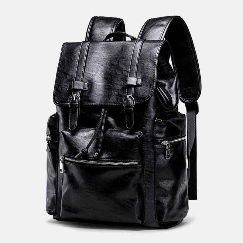 Herren Kunstleder Große Kapazität Business Casual 14 Zoll Laptoptasche Reisetasche Schulrucksack