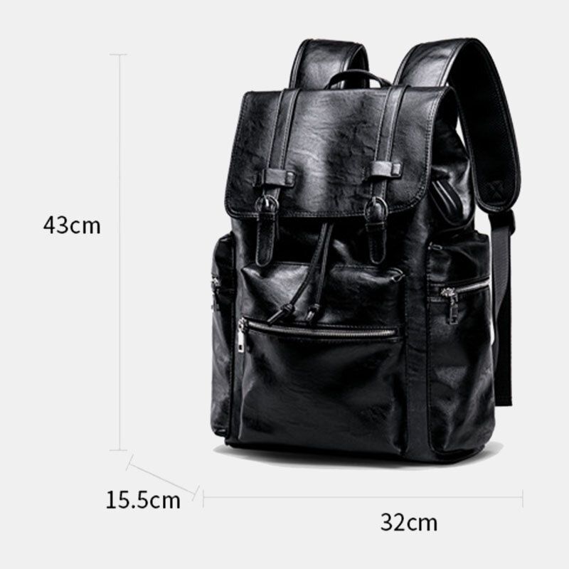 Herren Kunstleder Große Kapazität Business Casual 14 Zoll Laptoptasche Reisetasche Schulrucksack