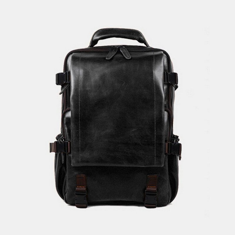 Herren Kunstleder Große Kapazität Casual Business Retro Mode 13.3 Zoll Laptoptasche Rucksack