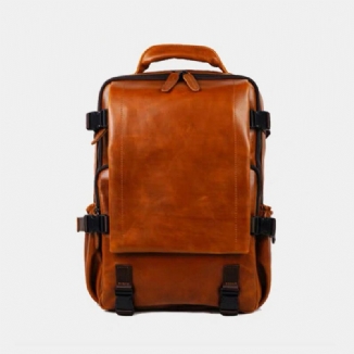 Herren Kunstleder Große Kapazität Casual Business Retro Mode 13.3 Zoll Laptoptasche Rucksack