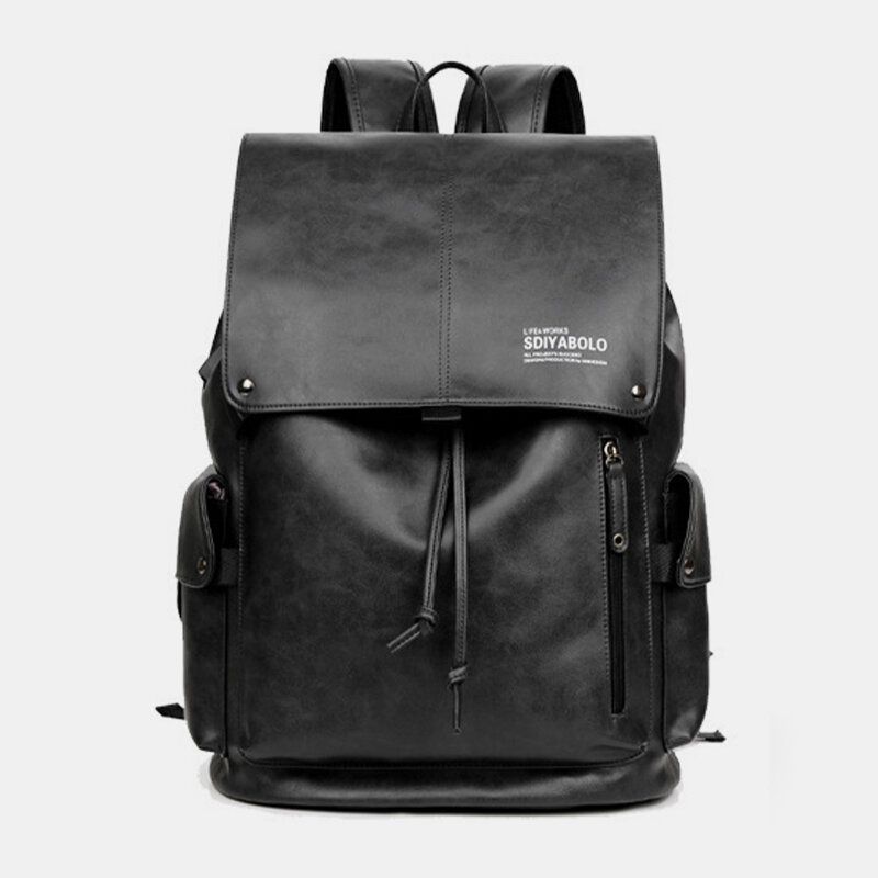 Herren Kunstleder Große Kapazität Wasserdicht 13.3 Zoll Laptoptasche Reisetasche Rucksack Mit Usb-aufladung