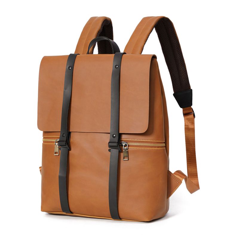 Herren-kunstleder-vintage-rucksack Mit Großem Fassungsvermögen Wasserdichter Langlebiger Rucksack