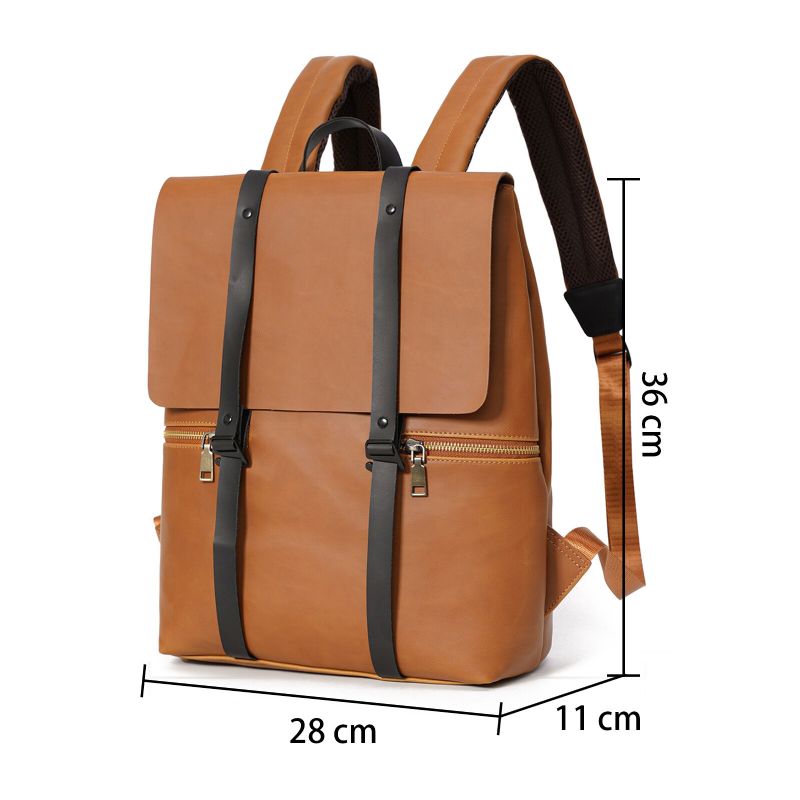 Herren-kunstleder-vintage-rucksack Mit Großem Fassungsvermögen Wasserdichter Langlebiger Rucksack