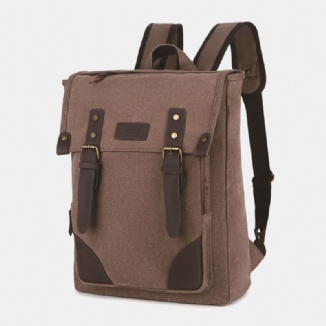 Herren Leinwand Outdoor Reise Große Kapazität 14 Zoll Laptoptasche Schultasche Reiserucksack