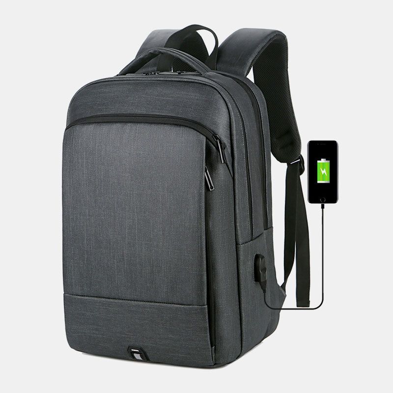 Herren Nylon Große Kapazität 14 Zoll Laptoptasche Mehrlagiger Business Casual Reiserucksack Mit Usb-aufladung