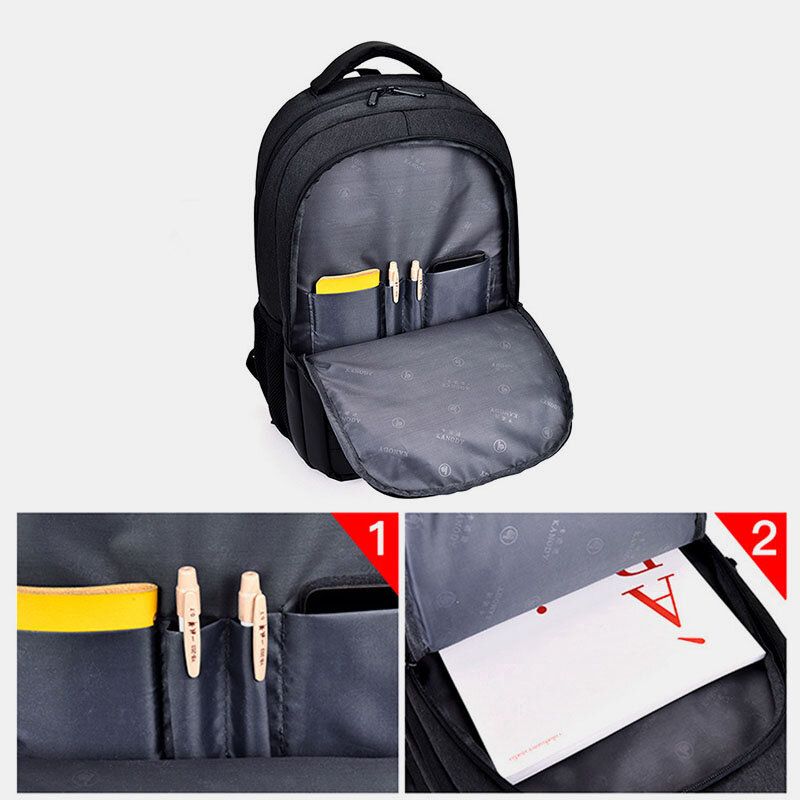 Herren Nylon Usb Lade Wasserdichter 15.6 Zoll Laptoptasche Reiserucksack Mit Großer Kapazität