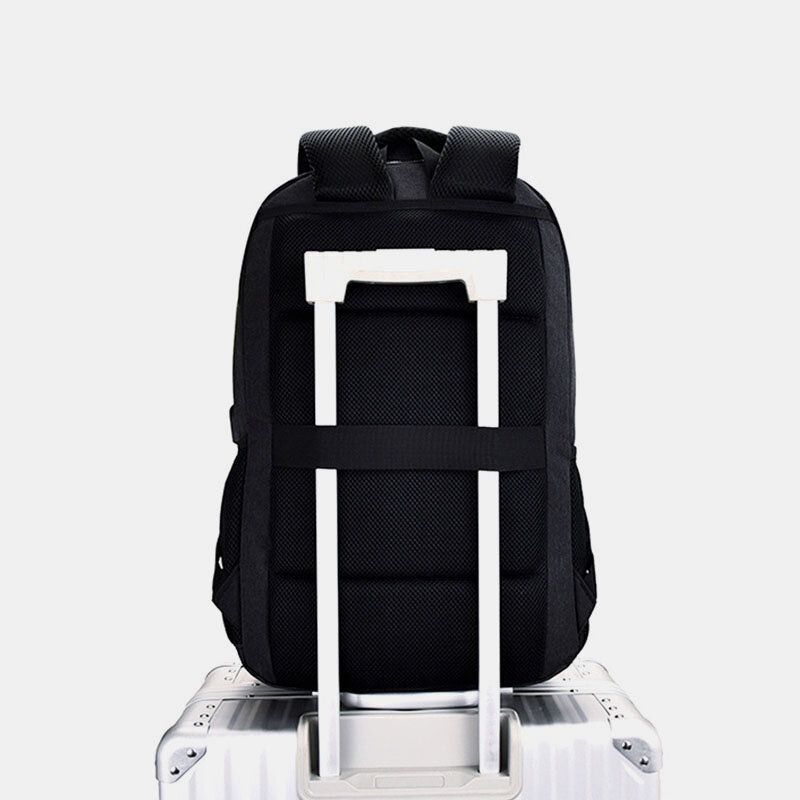 Herren Nylon Usb Lade Wasserdichter 15.6 Zoll Laptoptasche Reiserucksack Mit Großer Kapazität