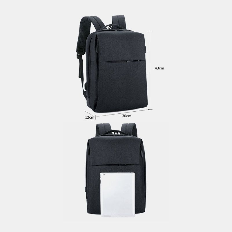 Herren Rucksack Aus Polyester Mit Usb-aufladung Und Großer Kapazität Für Business-laptoptaschen