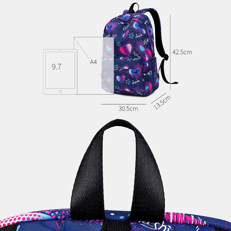 Love Pattern Schultasche 15.6'' Laptop Rucksack Tagesrucksack