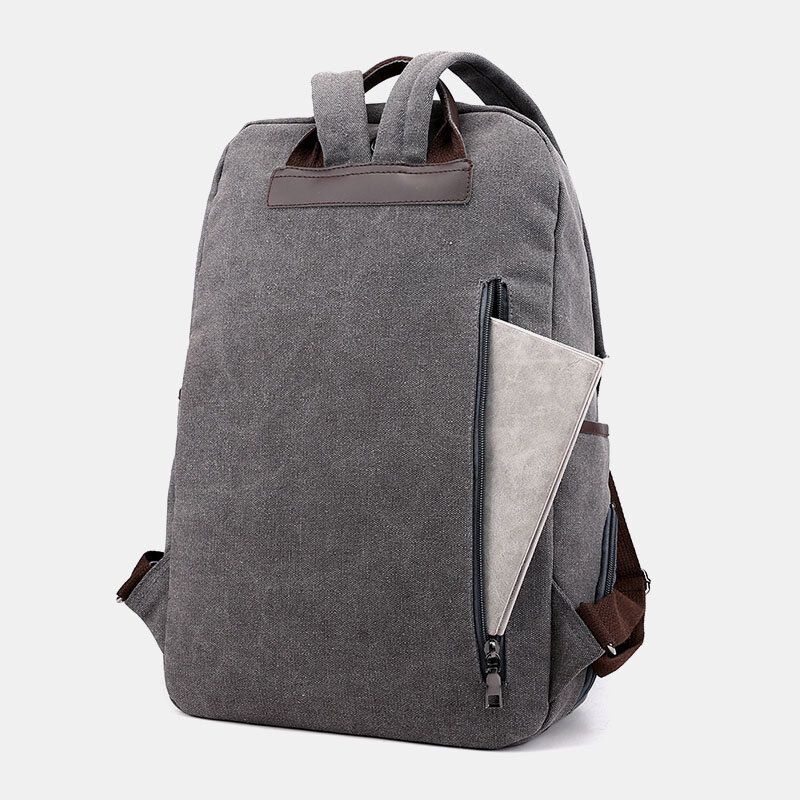 Männer Canvas Fold Große Kapazität Lässige Reise 14 Zoll Laptoptasche Reisetasche Schultasche Rucksack