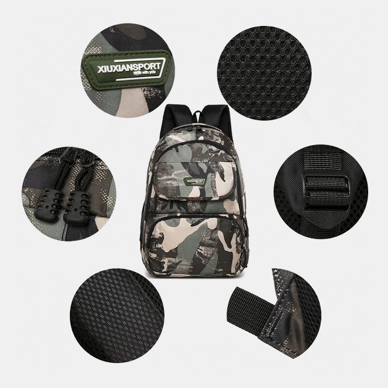 Männer Große Kapazität Camouflage Wasserdichte Schüler Schultasche 15.6 Zoll Laptoptasche Reise Outdoor Rucksack