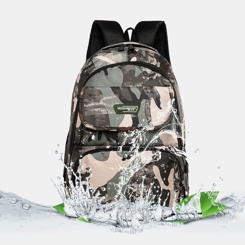 Männer Große Kapazität Camouflage Wasserdichte Schüler Schultasche 15.6 Zoll Laptoptasche Reise Outdoor Rucksack