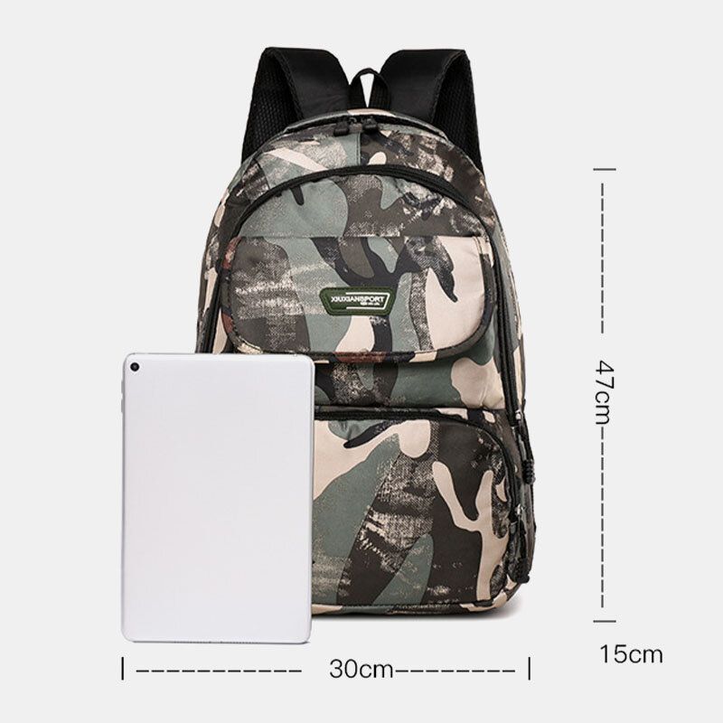 Männer Große Kapazität Camouflage Wasserdichte Schüler Schultasche 15.6 Zoll Laptoptasche Reise Outdoor Rucksack