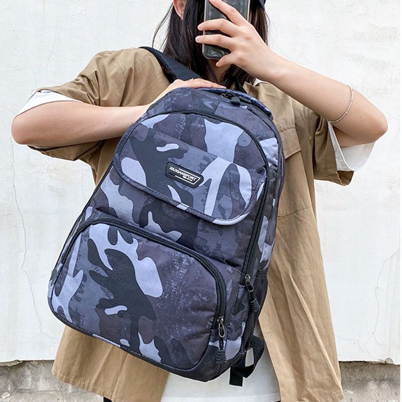 Männer Große Kapazität Camouflage Wasserdichte Schüler Schultasche 15.6 Zoll Laptoptasche Reise Outdoor Rucksack