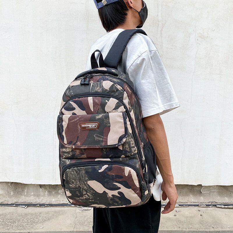 Männer Große Kapazität Camouflage Wasserdichte Schüler Schultasche 15.6 Zoll Laptoptasche Reise Outdoor Rucksack