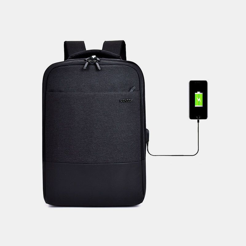 Männer Nylon Usb-aufladung Casual Große Kapazität 15.6 Zoll Laptoptasche Reiserucksack