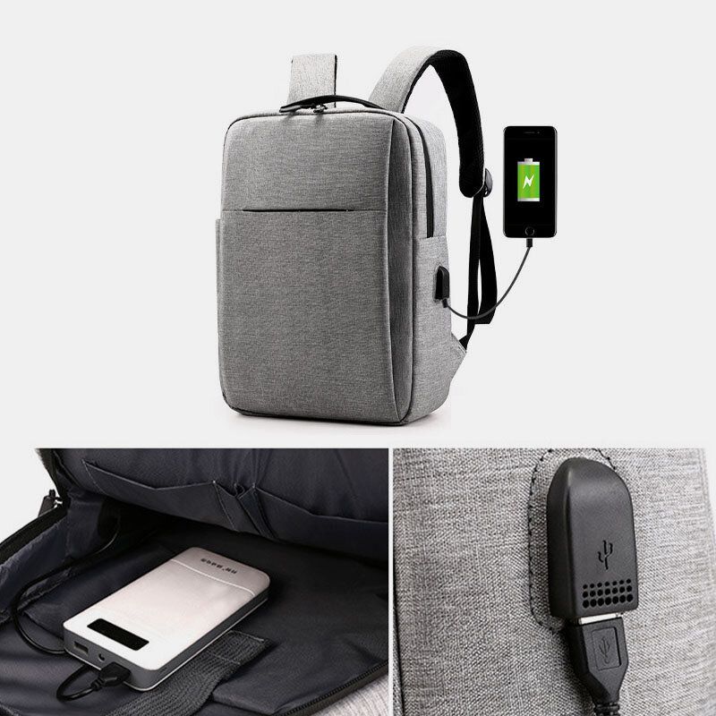 Männer Oxford Usb-aufladung Leichter 15.6-zoll-laptop-rucksack Mit Großer Kapazität