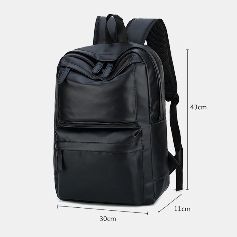 Männer Pu-leder Multi-pocket Vintage 14-zoll-laptoptasche Große Kapazität Reise-camping-rucksack