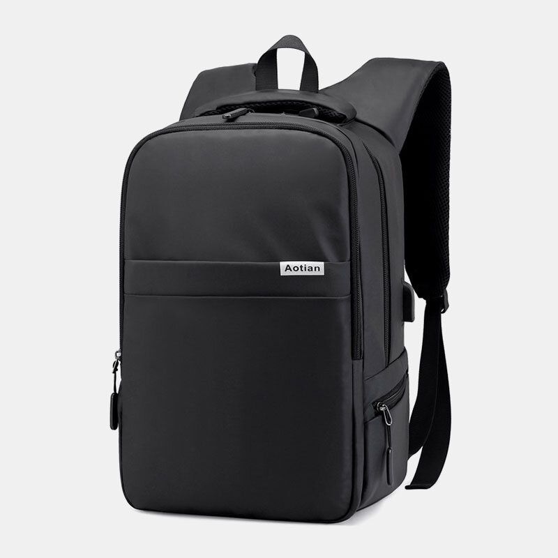 Männer Usb-aufladung Outdoor Nylon Reise Wasserdicht Große Kapazität 13 Zoll Laptoptasche Reisetasche Rucksack